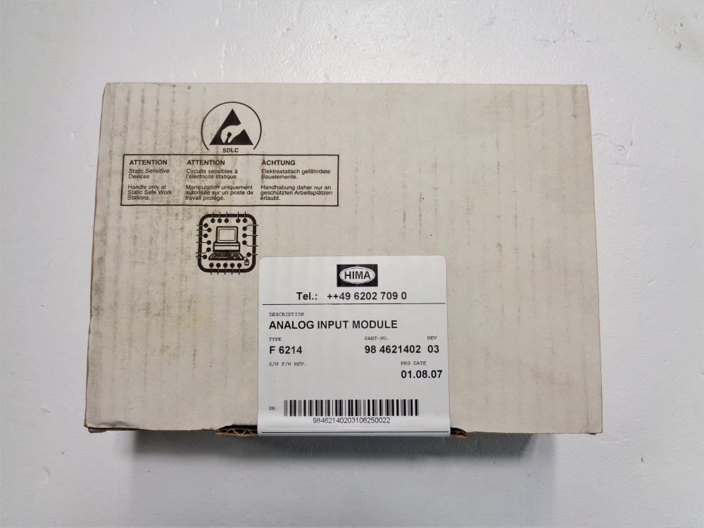 Hima F 6214 Analog Input Module 98 4621402 - Factory Sealed